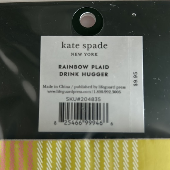 Kate Spade cozy for cans.  Fun colorful plaid!  New in original packaging. - Picture 3 of 3